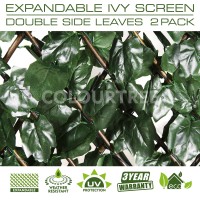 Colourtree Expandable Rectractable Faux Artificial Ivy Trellis Hedge Fence Screen Privacy Screen Wall Screen Commercial Grade