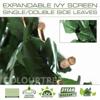 Colourtree Expandable Rectractable Faux Artificial Ivy Trellis Hedge Fence Screen Privacy Screen Wall Screen Commercial Grade