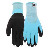 Miraclegro Mg30604 Water Resistant Grip Gloves 1 Pair Smallmedium Aqua Double Dip Flat Latex Gloves With Elastic Knit Wr