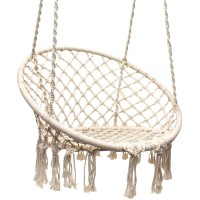 Sorbus Swing Chair Macrame Hanging Hammock Chair Stylish Decorative Premium Cotton Ceiling Boho Chair For Durability Indoor