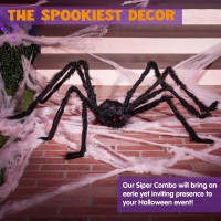 Joyin 5 Ft Halloween Outdoor Decorations Hairy Spider Scary Giant Spider Fake Large Props For Yard Party Decor Black