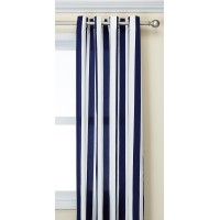 Coastal Stripe Grommet Curtain Panel Window Dressing 50 X 96 In Navy