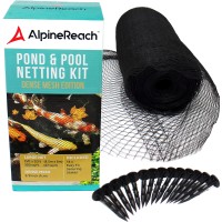 Alpinereach Koi Pond Netting Kit 15 X 20 Ft Black Heavy Duty Woven Fine Mesh Net Cover For Leaves Protects Koi Fish From Blue