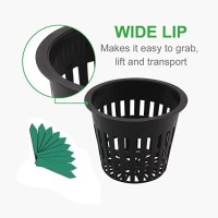 Growneer 25 Packs 3 Inch Net Cups Slotted Mesh Wide Lip With 10Pcs Plant Labels Heavy Duty Filter Plant Net Pot Bucket Basket Fo