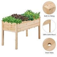 Yaheetech 1Pc Raised Garden Bed 48X24X30In Elevated Wooden Horticulture Planter Box With Legs Standing Growing Bed For Gardening