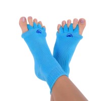 My Happy Feet Foot Alignment Socks With Toe Separators For Men Or Women Light Blue Small