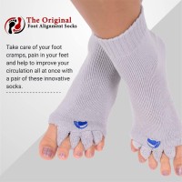 My Happy Feet Foot Alignment Socks With Toe Separators For Men Or Women Light Blue Small