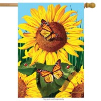 Sunflower Field Summer House Flag 40 X 28 Briarwood Lane