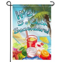 Anley Double Sided Premium Garden Flag Its 5 Oclock Somewhere Decorative Garden Flags Weather Resistant Double Stitched