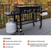 Blackstone 36 Cooking Station 4 Burner Propane Fuelled Restaurant Grade Professional 36 Inch Outdoor Flat Top Gas Griddle With