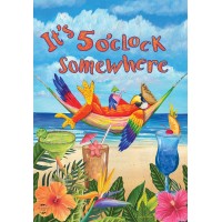 5 Oclock Parrot Summer Garden Flag Beach Humor 125 X 18 Briarwood Lane