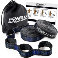 Foxelli Hammock Straps Xl Camping Hammock Tree Straps Set 2 Straps Carrying Bag 20 Ft Long Combined 402 Loops 2000 Lbs