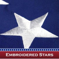 G128 American Usa Flag 25X4 Ft Toughweave Series Pole Sleeve Embroidered 210D Polyester Country Flag Embroidered Stars