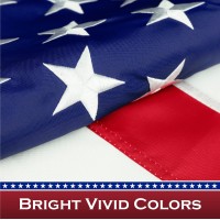 G128 American Usa Flag 25X4 Ft Toughweave Series Pole Sleeve Embroidered 210D Polyester Country Flag Embroidered Stars