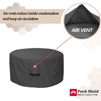 Porch Shield Fire Pit Cover Waterproof 600D Heavy Duty Round Patio Fire Bowl Cover Black 36 Inch