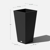 Veradek Vresin Indooroutdoor Taper Planter 30 Inch Black