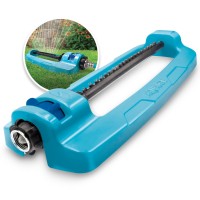 Aqua Joe Sjioms16 Indestructible Metal Base Oscillating Sprinkler With Adjustable Spray 3600Square Foot Coverage