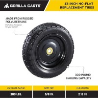 Gorilla Carts 13 Inch No Flat Replacement Wheel Pneumatic Flat Free Cart Tires For Utility Garden Cart Wheelbarrow Dolly And