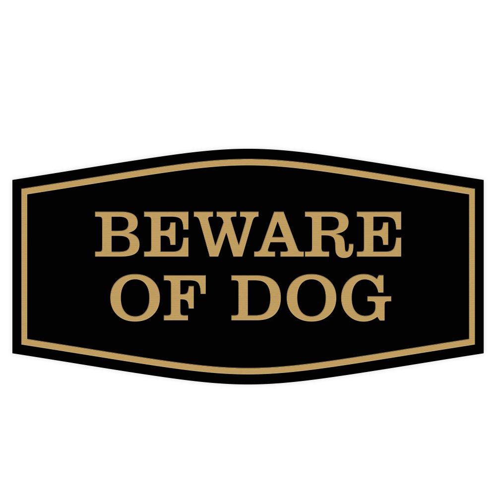 All Quality Fancy Beware Of Dog Wall Or Door Sign Durable Material Home Security Signs Easy To Install Blackgold Small 1