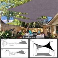 Sunny Guard Sun Shade Sail 8X12 Rectangle Charcoal Uv Block Sunshade For Backyard Yard Deck Patio Garden Outdoor Activities An