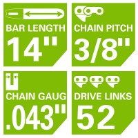 Greenworks 14Inch Chainsaw Chain 2906802 Black And Green