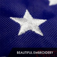 G128 American Usa Flag 1X15 Ft Toughweave Series Embroidered 210D Polyester Country Flag Embroidered Stars Sewn Stripes