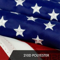 G128 American Usa Flag 1X15 Ft Toughweave Series Embroidered 210D Polyester Country Flag Embroidered Stars Sewn Stripes