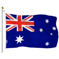 G128 Australia Australian Flag 3X5 Ft Liteweave Series Printed 100D Polyester Country Flag Vibrant Colors Brass Grommets