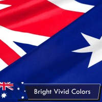 G128 Australia Australian Flag 3X5 Ft Liteweave Series Printed 100D Polyester Country Flag Vibrant Colors Brass Grommets