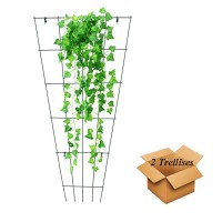 Mtb Green Pvc Pot Trellis 59 Inch X 315 Inch Metal Plant Stakes For Climbing Plants Pack Of 2 Plant Support