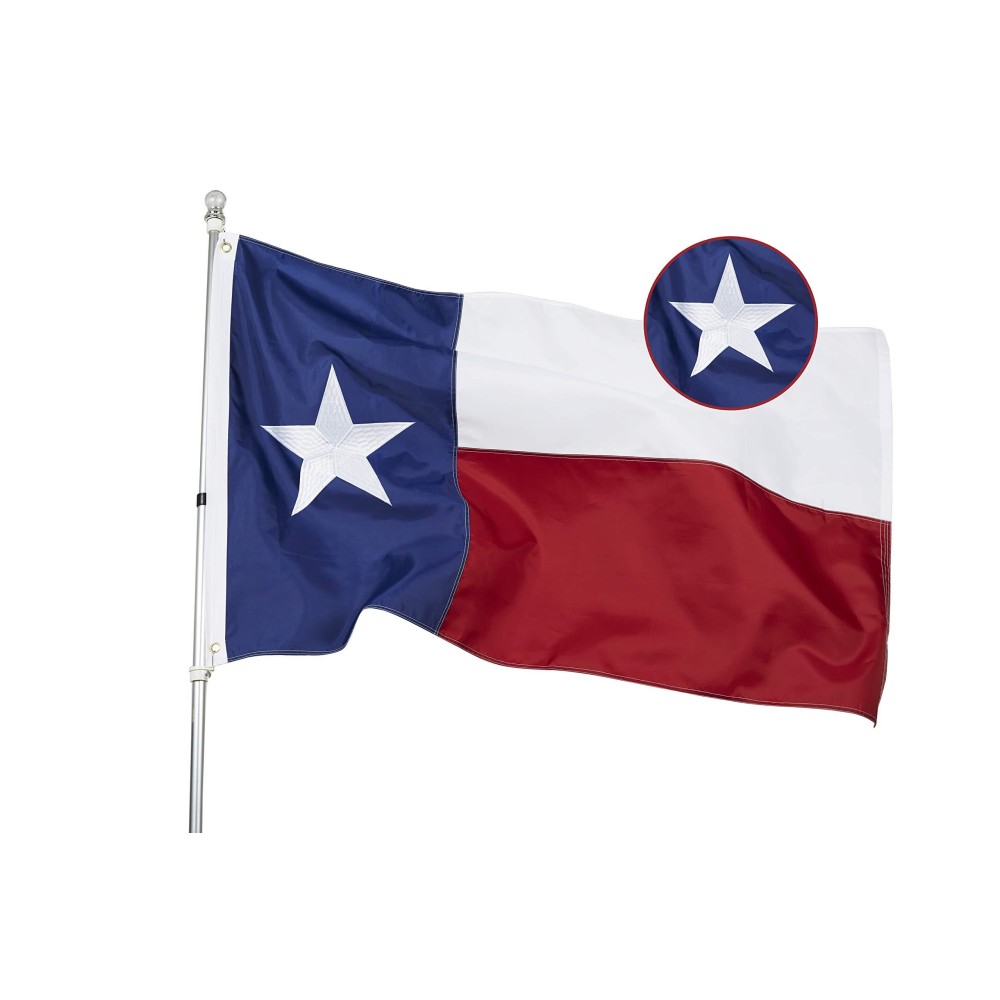 State Of Texas 3X5 Feet Flag Embroidered Sewn Heavy Duty 210D Oxford Nylon Flag Vivid Color Brass Grommets And 4 Stitch Hemm