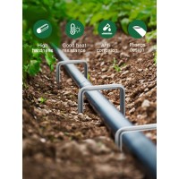 Growneer 100 Packs 12 Inches Heavy Duty 11 Gauge Galvanized Steel Garden Stakes Staples Securing Pegs For Securing Weed Fabric L