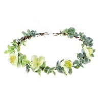 Love Sweety Succulent Flower Crown Eucalyptus Halo Wedding Floral Headband Photo Prop White Sakura