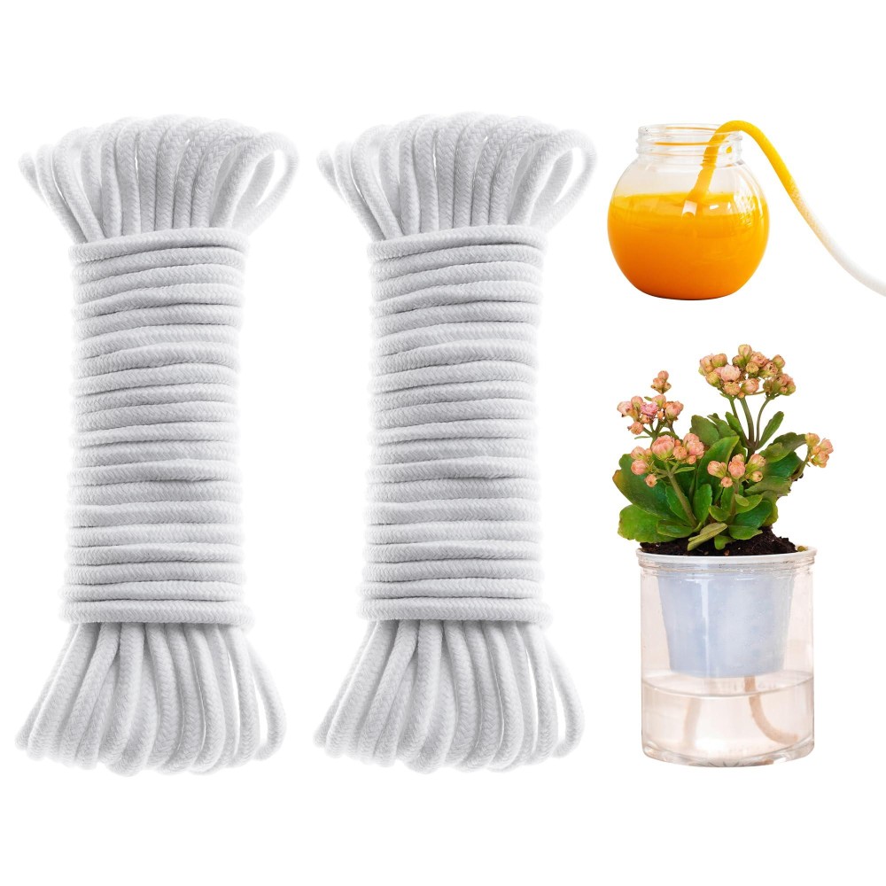 Orimerc Self Watering Rope 100 Feet X 14 Inch Capillary Wick Automatic Waterer For Potted Plants Vacation Holiday Flower Sit