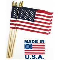 Giftexpress Pack Of 24 Proudly Made In Usa 8 X 12 Inch Spearhead Handheld American Stick Flags On 24 Stickgrave Marker Ameri