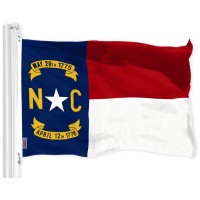 G128 North Carolina State Flag 3X5 Ft Liteweave Pro Series Printed 150D Polyester Indooroutdoor Vibrant Colors Brass Gr