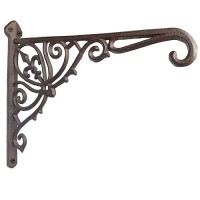 Kiaotime Cast Iron Hanging Hook Bracket Wall Hanger 12 Deep Outdoor Indoor Wall Hanging Bracket Hooks For Pots Basket Bird Fee