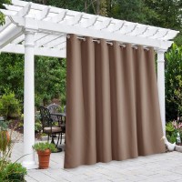 Nicetown Outdoor Curtain Panel For Patio Waterproof Rustproof Grommet Top Thermal Insulated Blackout Extra Wide Door Blind For