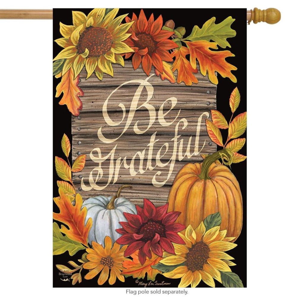 Briarwood Lane Be Grateful Fall House Flag