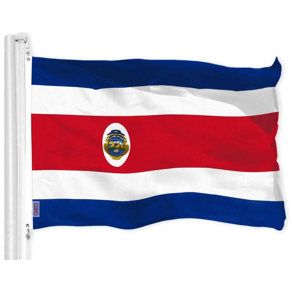 G128 Costa Rica Costa Rican Flag 3X5 Ft Liteweave Pro Series Printed 150D Polyester Country Flag Indooroutdoor Vibrant