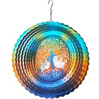 Fonmy Stainless Steel Wind Spinner Worth Gifts Indoor Outdoor Garden Decoration Crafts Ornaments 12Inch Multi Color Life Tree Wi