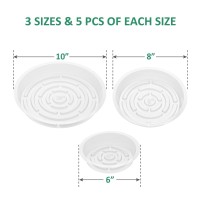 Growneer 15 Pack Of 6 8 10 Inches Clear Plant Saucers Flower Pot Trays With 15 Pcs Plant Labels Plastic Plant Drip Trays For