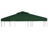 vidaXL Gazebo Canopy Top 10x10 Green Replacement Cover 2 Tier Outdoor Garden