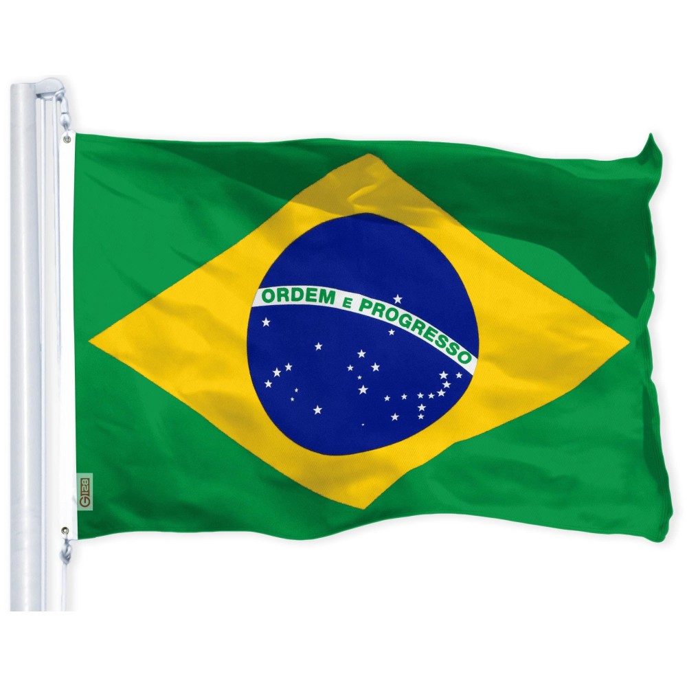 G128 Brazil Brazilian Flag 3X5 Ft Liteweave Pro Series Printed 150D Polyester Country Flag Indooroutdoor Vibrant Colors