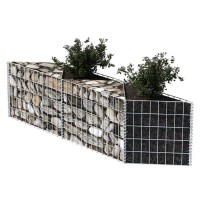 vidaXL Gabion Basket Gabion Wall for Plants Stone Gabion Basket Post for Outdoor Garden Patio Privacy Protection RockStone W