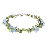 Love Sweety Succulent Flower Crown Eucalyptus Halo Wedding Floral Headband Photo Prop Wblue Sakura