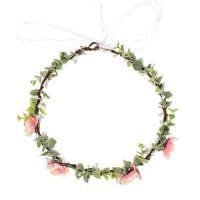 Love Sweety Succulent Flower Crown Eucalyptus Halo Wedding Floral Headband Photo Prop Wpink Sakura