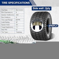 Maxauto 20X10.00-8 Lawn Mower Tires  20X10-8 Tractor Turf Tire  20X10X8 Nhs Tires  4Pr/Ply Tubeless  Set Of 2