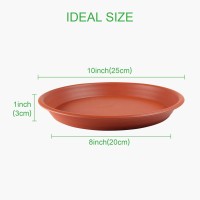 Growneer 6 Packs 10 Inch Plant Saucer Drip Trays Round Plastic Plant Pot Saucers Flower Pot Set For Indoor Outdoor Garden Clay