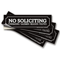 Isyfix No Soliciting Sign Sticker For House Home Business 4 Pack 7X2 Inch Premium Selfadhesive Vinyl Laminated For Ulti